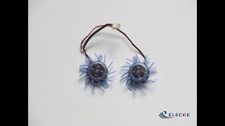 Lin DFC491012H Server  Frameless  GPU Fan DFC491012H Light Blue 2Fan DC 12V 24W 2Wire used [upl. by Isacco]