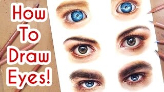 DRAWING EYES PART 1 Coloured Pencil Drawing Tutorial Episode 6 [upl. by Finny]