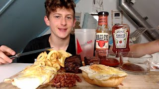 AMERICAN MUKBANG AkA roadside steak🤤 [upl. by Ainos334]