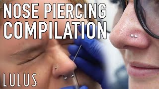 3 Minutes of Nose Piercings COMPILATION [upl. by Ennagem]