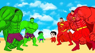 Evolution Of HULK vs Evolution Of SUPER MAN RED HULK  Monsters Ranked From Weakest To Strongest [upl. by Lapham]