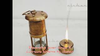 Lighting a vintage rustic look antique miner lamp replica by aladean manufacturer of retro lanterns [upl. by Avot]