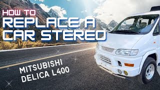 How to Replace a Car Stereo  Mitsubishi Delica L400 [upl. by Sudaorb671]