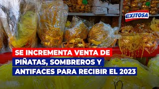 🔴🔵Se incrementa venta de piñatas sombreros corbatas y antifaces para recibir el 2023 [upl. by Dosia]