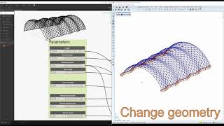 Dynamo To AxisVM  Demo 2  Corrugated vault grid shell [upl. by Muhcan]