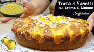 TORTA 8 VASETTI SOFFICISSIMA CON CREMA AL LIMONE 🍋 CAKE 8 JARS WITH LEMON CREAM [upl. by Erodavlas]