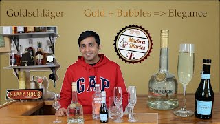 Goldschlager Schnapps Review in Hindi  Prosecco Gold Rush Cocktail Recipe Golden Drink cocktails [upl. by Henghold923]