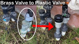 How to  Replace a Brass Valve to Rainbird Plastic Anti siphon Valve [upl. by Ydaj724]