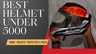 SMK MA271 Twister Logo Graphics Full Face Helmet With Clear Visor Helmet Under 5000 [upl. by Welbie]