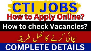 Punjab CTI Jobs Announced 2024  How apply for CTI Jobs  Complete information About CTI Jobs [upl. by Irtak]