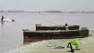 Sénégal  le Lac Rose  Ramassage du sel [upl. by Akym]