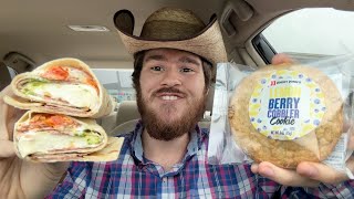 Jimmy John’s Caprese Salami Pesto Wrap and Lemon Berry Cobbler Cookie Review [upl. by Rothwell]