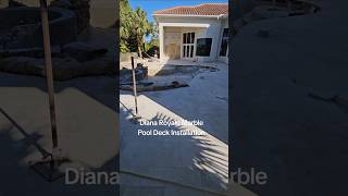 Marble pool decking installation on this killer backyard makeover in Mirasol Country Club [upl. by Veradis]