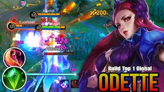 Brutal Damage Odette Best 1 Hit Build And Emblem 2024 🔥must try🔥  Build Top 1 Global Odette [upl. by Nunes]