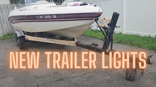 Installing new LED trailer lights while boat is still on it [upl. by Dnarb187]