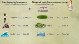 Итальянский языкУрок 5Определенные артикли женского рода Единственное и множественное число [upl. by Anirual]