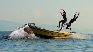 Shark Attack on Fishing Boat 5  A Great White Shark Attack short Movie [upl. by Krishnah]