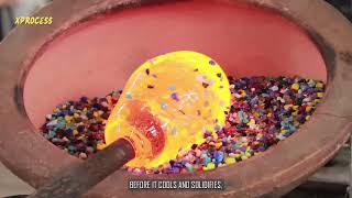 How are MARBLES Made from Glass  Amazing Process of Making Millions of Marbles [upl. by Yetah338]