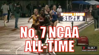 Mercy Chelangat Runs NCAA No 7 ALLTIME In 10K [upl. by Rivers777]