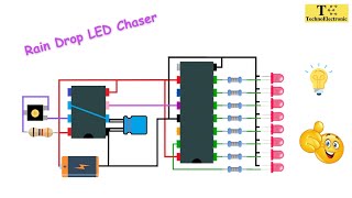 How to Make Rain Drop LED Chaser Circuit using 74HC595N [upl. by Raimondo765]