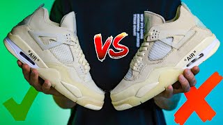 Real vs Fake Air Jordan 4 Off White Sail SP by Virgil Abloh [upl. by Angelo]