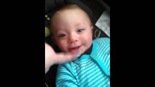 Baby blows raspberries for first time [upl. by Gilburt]