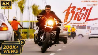 Bigil  Bike Scene  Michaels Mass Stadium Entry  4k UHD  Vijay  Atlee [upl. by Behka]