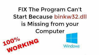 FIX binkw32dll is Missing from Your Computer in Windows 1087 UPDATED [upl. by Windsor675]