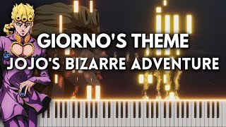 Giornos Theme  Piano Tutorial  Cover JoJos Bizarre Adventure FREE MIDI [upl. by Suriaj]