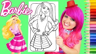 Coloring Barbie Crayola JUMBO Coloring Book Page Prismacolor Colored Pencil  KiMMi THE CLOWN [upl. by Acissej]