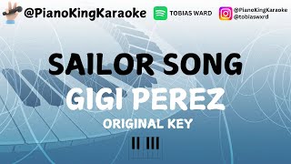 SAILOR SONG  Gigi Perez Piano Instrumental  Original Key with lyrics [upl. by Henriette]