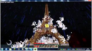 Minecraft 16 La Tour Eiffel explosé par 10000 TNT [upl. by Foskett]