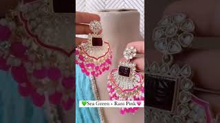 sea green saree with jewellery combination shortvideo trending [upl. by Takken238]