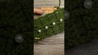 Cute Crochet Headband Cable with Pearl Beads crochet handmade gantsilyo crochetheadband [upl. by Idonna]