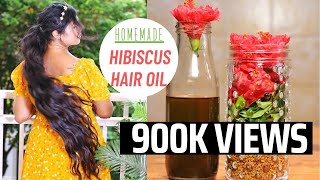 Homemade Hibiscus amp Methi Oil For Thick amp Dark Hair  Sushmitas Diaries [upl. by Chouest107]