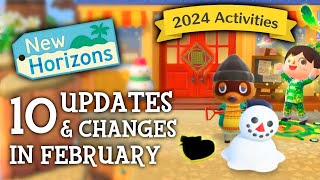 10 UPDATES amp CHANGES in February 2024  Animal Crossing New Horizons New Activities [upl. by Eardnoed]