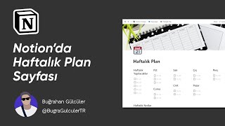 Notionda Haftalık Plan Sayfası Oluşturmak  Ücretsiz Şablon [upl. by Natalya]