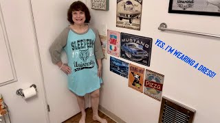 Modeling new nightshirt from yesterday’s video  Straightened my hair  Wall art haul [upl. by Nolad]