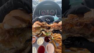 Huge brisket burgers 🥩🍔 food mukbang asmrsounds [upl. by Ellevel]