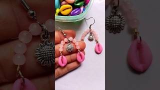 DIY Party Earrings 😱😱  I Made Party Earrings out of Cowrie shells shorts Caracraft7 earrings [upl. by Sartin]