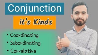 Conjunction  Types of Conjunction  Coordinating  Subordinating  Correlative  UrduHindi [upl. by Acnairb]