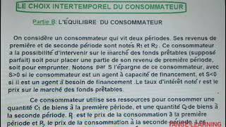 comment déterminer léquilibre du consommateur le choix intertemporel du consommateur MICRO [upl. by Inacana]