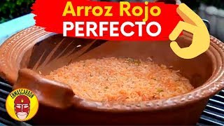 Como hacer ARROZ ROJO PERFECTO★★★★★ sin pegarse ni batirse [upl. by Lenard]