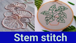 Stem Stitch Hand Embroidry Designs  Sten Stitch Embroidry  Arooji Fashion Ideas [upl. by Shaum369]