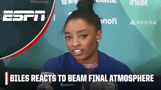 Simone Biles criticizes weird and awkward atmosphere for missing beam medal [upl. by Neelrihs]