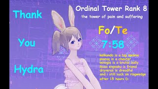 PSO2NGS Ordinal Tower Rank 8 Solo FoTe 758 [upl. by Ylhsa]