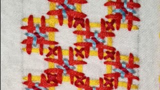 plaid torocko stitch  couching stitch hand embroidery tutorials [upl. by Eirrak]