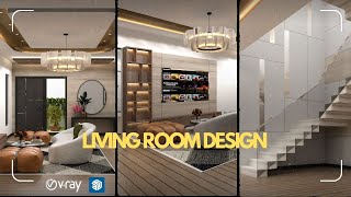 Living Area Design Part 1  Sketchup Tutorial  VRay 6 Sketchup [upl. by Baron]