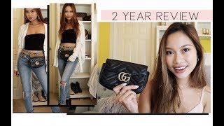 Gucci Marmont Matelasse Super Mini Bag 2 Year Review  What Fits Inside [upl. by Lebatsirc]