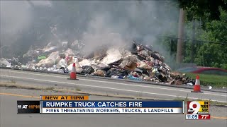 Load of garbage catches fire in Rumpke truck [upl. by Aset]